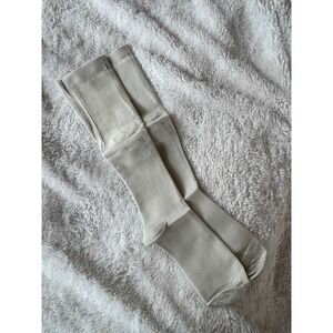 Unbranded Ribbed Compression Socks Beige Over the Calf Support Hose S/M New